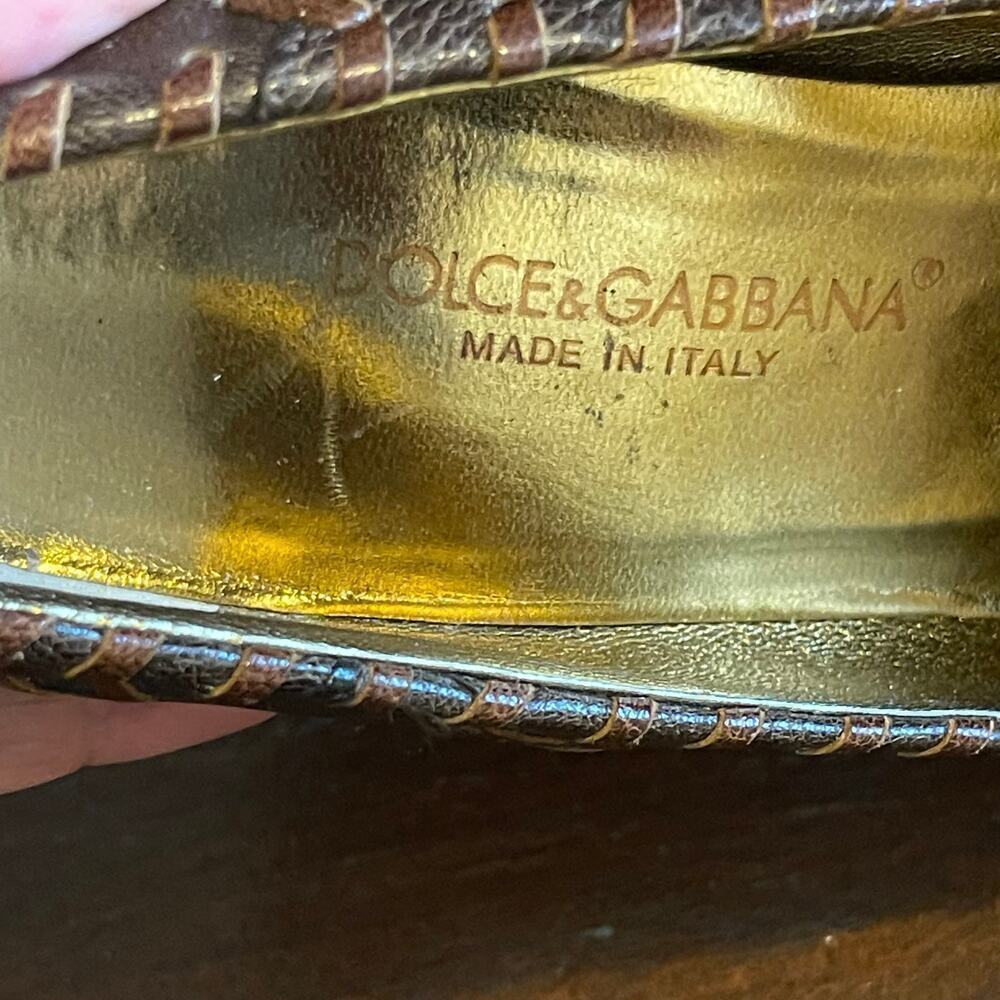 DOLCE & GABBANA Stitched Square Toes Block Heel Women's Shoes Sz 37 / 6.5 US - Picture 2 of 10